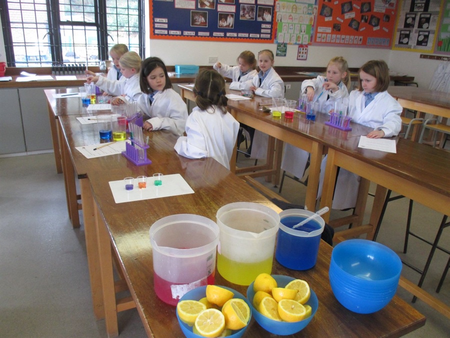 Year 2 in the science lab
