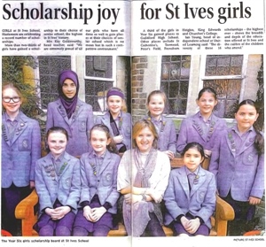 Scholarship joy for St Ives girls