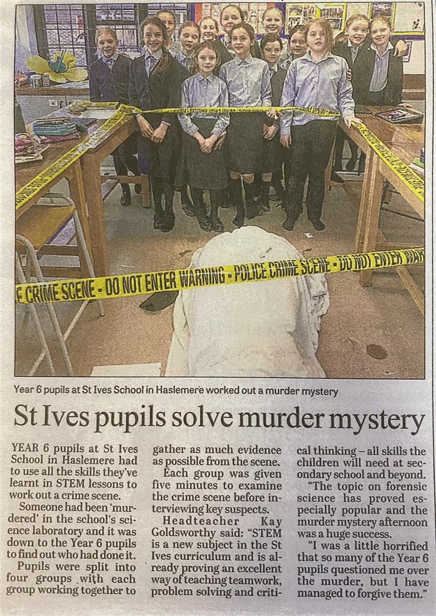 St Ives Pupils Solve Murder Mystery
