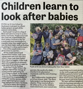 St Ives Pupils Enjoy Flour Babies Project