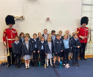 Years 4 and 5's trip to see the Welsh Guards at St Catherine's School