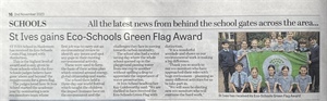 St Ives School Gains Eco Schools Green Flag with Distinction