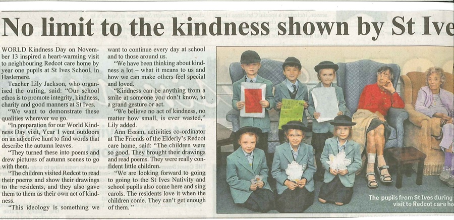 No Limit to Kindness Shown by St Ives